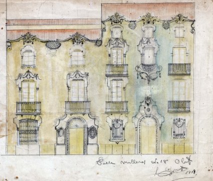 Projecte de reforma de la façana de dos edificis al carrer de Camil Mulleres, a Olot, 1919