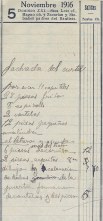 Esborrany de factura dels treballs a l’antiga caserna de la Guàrdia Civil, 5.11.1918 (ACGAX. Fons Sadurní Brunet Pi. Dietaris)