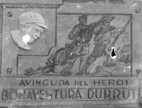 Esbós de la placa de l’avinguda de Bonaventura Durruti, 1938 (ACGAX. Fons Sadurní Brunet Pi. Autor: Sadurní Brunet)