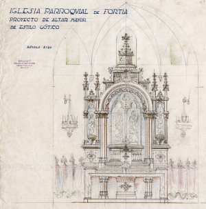 Projecte de l'altar major de l'església de Sant Julià, a Fortià, 1948