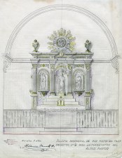 Projecte per completar l'altar major de l'església de Sant Martí del Clot, a la Vall de Bianya, 1946