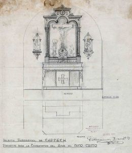 Projecte per completar l'altar del Sant Crist a l'església de Sant Martí de Capsec, a la Vall de Bianya, 1948