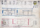 Plànol i detalls del mobiliari d'una casa sense identificar, entre 1913 i 1920