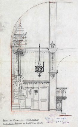 Perfil del projecte de l'altar major de Sant Jaume de Llierca, 1948