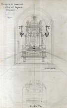 Esbós de l’altar del Sagrat Cor de l’església del Sagrat Cor de Santa Eulàlia de Noves, a Garriguella, 1941