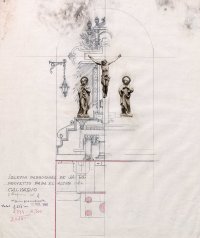 Projecte de l'altar del Calvari de l'església de Sant Martí, a Jafre, 1946