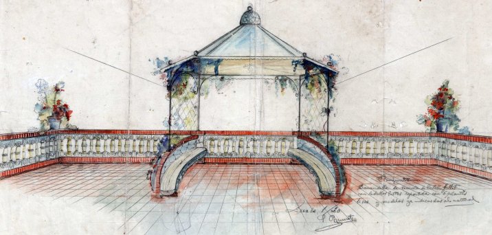 Projecte de la glorieta i de la barana d'una terrassa, sense localitzar, entre els anys 1910 i 1922