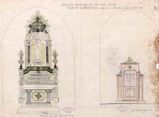 Projecte de decoració de l'altar de la Puríssima i del confessionari de l'església de Sant Maurici, a Sant Mori, 1946
