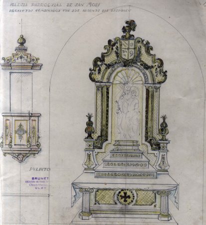 Projecte de decoració de l'església de Sant Maurici, a Sant Mori, 1946