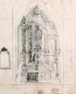 Projecte de l'altar major de l'església de Sant Maurici, a Sant Mori, 1946