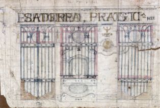 Projecte de la façana de la banca Saderra, Prat y Compañía a Olot, 1916