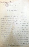 Carta de Narcís Lagares Banús adreçada a Joan Brunet Forasté en què li trasllada la voluntat de la comissió de fer els gegants, 11.3.1935 (ACGAX. Fons Sadurní Brunet Pi)
