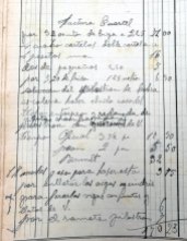 Esborrany de factura dels treballs a l’antiga caserna de la Guàrdia Civil, 9.3.1917 (ACGAX. Fons Sadurní Brunet Pi. Dietaris)