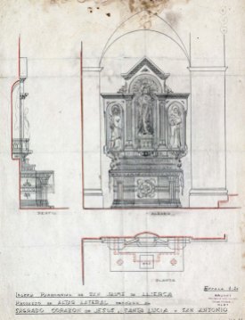 Projecte de l'altar del Sagrat Cor de l'església de Sant Jaume de Llierca, 1947