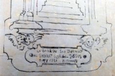 Fragment de l'esbós de la capelleta del Sagrat Cor al carrer de Sant Bernat, a Olot, 1921 (ACGAX. Fons Ajuntament d’Olot. Expedient de llicència d’obres)