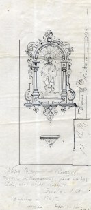 Projecte de fornícules de l'altar major de l'església de Sant Mamet, a Riumors, 1948