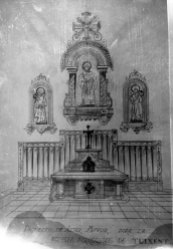 Reproducció d'un dibuix del projecte de l’altar major de l’església de Sant Esteve de Tuixent, a Josa i Tuixent