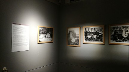 Vista parcial de l'exposició "Sadurní Brunet Pi. Interiorista, dissenyador, fotògraf i constructor de cielos", a la Sala Oberta del Museu de la Garrotxa, 2018
