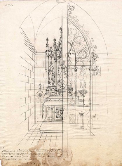 Projecte de l’altar de la Puríssima de l'església de Sant Julià i Santa Basilissa, a Verges, 1948