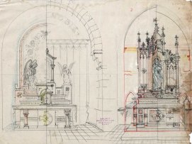 Projecte de l’altar de la Puríssima de l'església de Sant Julià i Santa Basilissa, a Verges, 1948