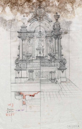 Projecte de l’altar del Roser de l'església de Santa Maria de Sales, a la Cellera de Ter, 1947