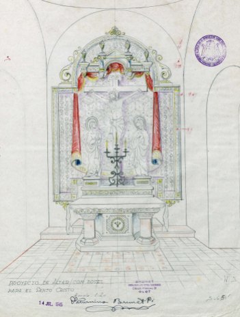 Projecte de l’altar del Sant Crist de l’església de Sant Martí, a Jafre